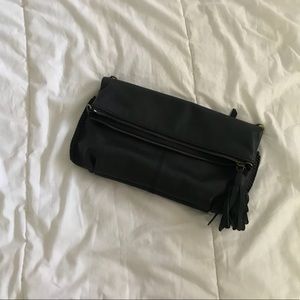 Lucky Brand Foldover Clutch/crossbody  Black